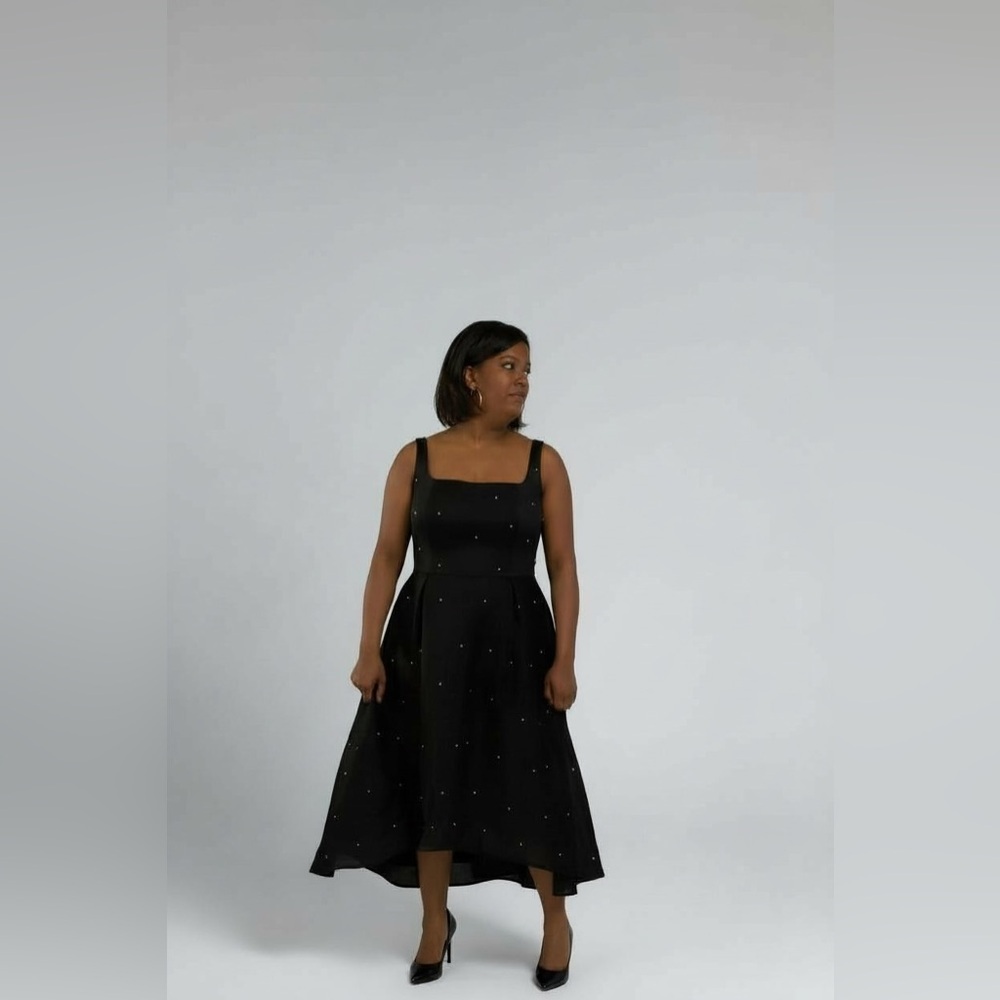 City Chic woman’s sleeveless tulle Cocktail Black Hi Low Dress Size 16